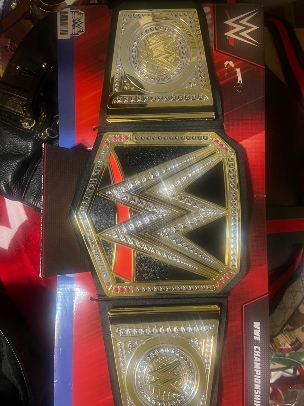 WWE Championship Belt with Gold and Black Accents - Picture 3 of 5